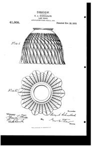 Jefferson Light Fixture Shade Design Patent D 41005-1