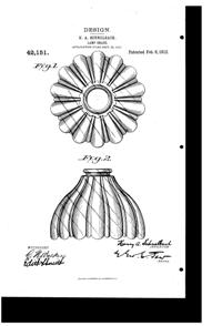 Jefferson Light Fixture Shade Design Patent D 42151-1