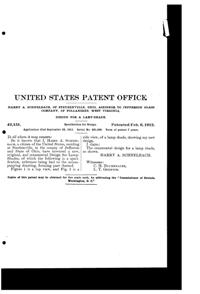 Jefferson Light Fixture Shade Design Patent D 42151-2