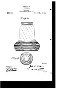 Jefferson Light Fixture Shade Design Patent D 42319-1