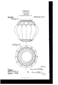 Jefferson Light Fixture Globe Design Patent D 44442-1