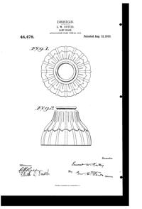 Jefferson Light Fixture Shade Design Patent D 44478-1