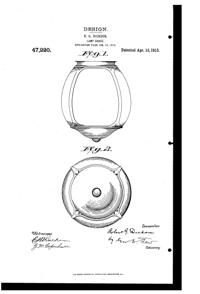 Jefferson Light Fixture Globe Design Patent D 47220-1
