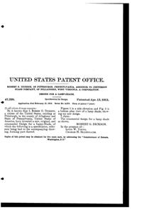Jefferson Light Fixture Globe Design Patent D 47220-2