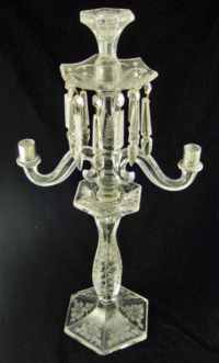 Heisey #   5 Patrician 3-Light Candelabrum (and Candlestick)
