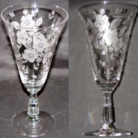 Duncan & Miller #5331 Victory Goblet w/ Language of Flowers Etch